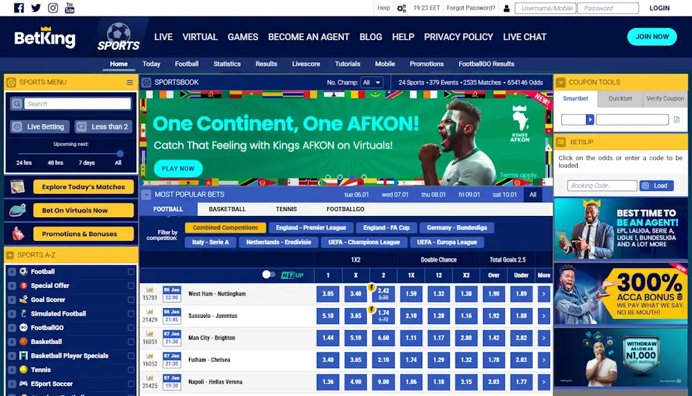 BetKing Sportsbook and Casino Screenshot